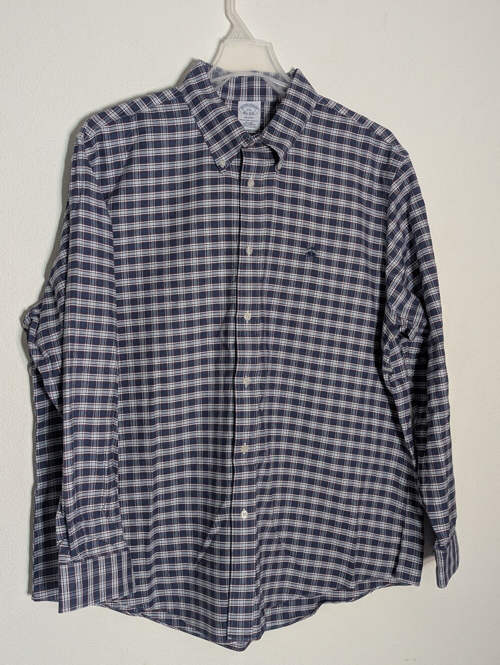 Brooks Brothers Mens Regent Dress Shirt Plaid Quiet Luxury Non-Iron Big Tall XXL